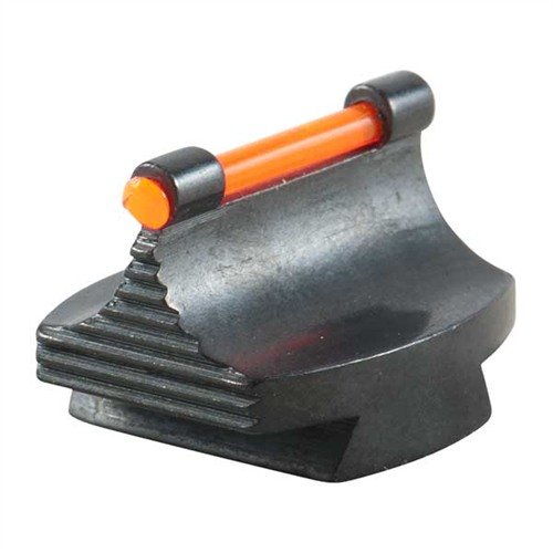 Precision-made steel sights with a polished finish and glow options in orange or green, ideal for enhancing accuracy on any rifle.