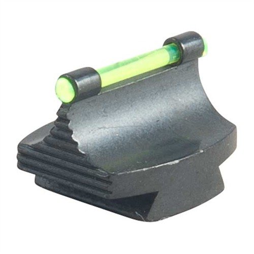 Precision-made steel sights with a polished blue finish, featuring vibrant orange or green fiber optic glow for enhanced visibility on your rifle.