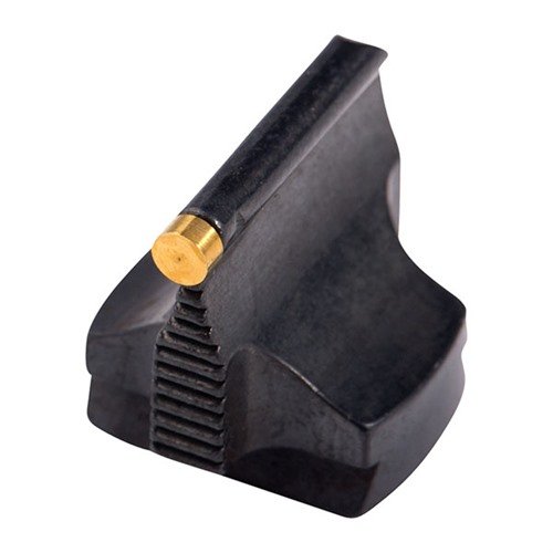 Precision-made steel front sight with a polished blue finish, designed for rifles with dovetail cuts, ensuring accuracy and a sleek appearance.