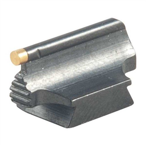 Precision-made steel front sight with a polished blue finish, designed for ramp-mounted rifles, ensuring accuracy and a sleek look on your firearm.
