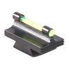 Precision-made steel sights with a polished finish, featuring a contoured blade and vibrant glow options in orange or green for enhanced visibility.