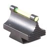 Precision-made steel sights with a polished blue finish, featuring a glow optic rod in green for enhanced visibility. Ideal for ramp-mounted applications.