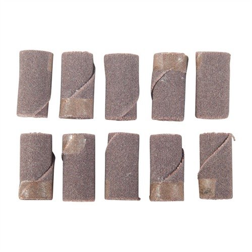 CYLINDER ROLLS from MERIT ABRASIVE PRODUCTS feature solid-wound Aluminum Oxide cloth, perfect for precise shaping in tight spots, max speed 20,000 rpm.