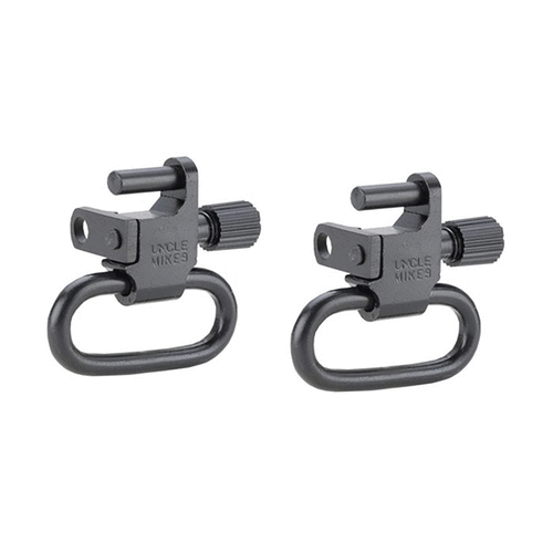 Uncle Mike's 1" Quick Detach Swivels offer secure, easy attachment and detachment with a positive locking mechanism, perfect for versatile sling use.
