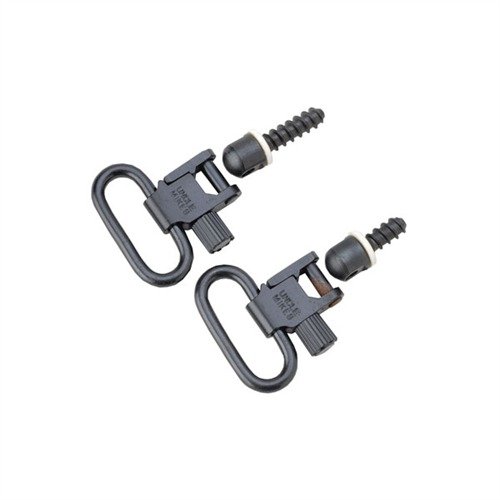 Uncle Mike's 115 RGS Swivel Set features 1" & 1-1/4" loops, ensuring compatibility with various rifles for secure and versatile mounting options.