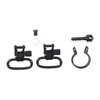 QUICK DETACH SWIVELS offer split band clamps for easy attachment, fitting various Marlin lever actions and shotguns, with 1" Super Swivels included.