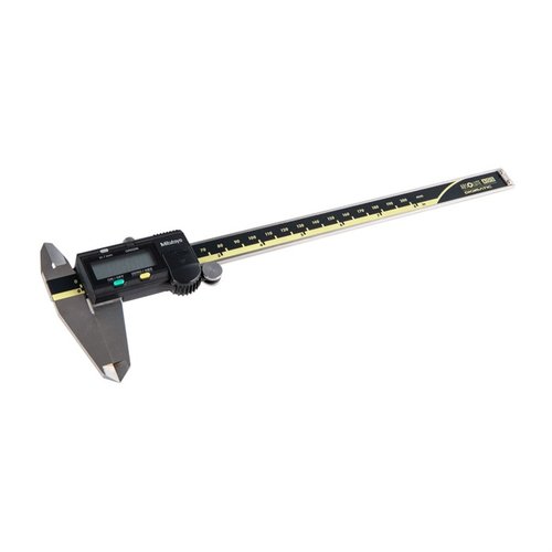 Mitutoyo 0-8" AOS ABSOLUTE Digimatic Caliper offers precision with ABSOLUTE encoder tech, smooth slider, large LCD, and long battery life for efficient measurements.