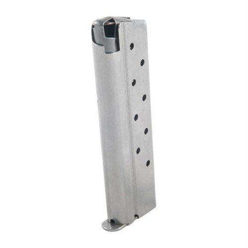 Robust 1911 10MM magazines in stainless steel with round followers ensure reliable feeding and durability, perfect for various bullet types and enhanced capacity.