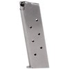 Robust U.S.-made 1911 .45 ACP magazines in blued carbon or stainless steel, featuring reliable last-round feeding and optional increased capacity with safety orange follower.