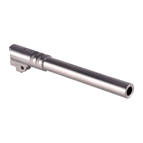 Nowlin 9MM stainless steel 1911 match barrel features ultra-smooth rifling for superb accuracy, enhanced gas seal, and easy fitting for maximum performance.