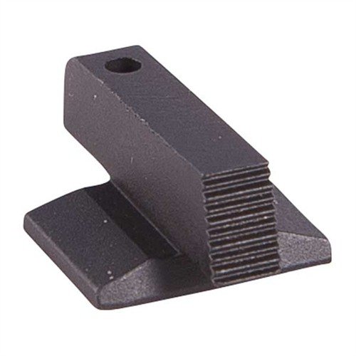 CNC machined from steel, this Novak dovetail front sight offers snag-free presentation and glare reduction with its serrated face, ensuring precision and reliability.