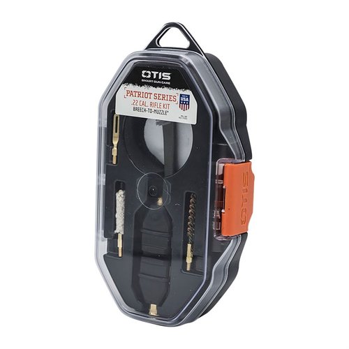 PATRIOT Series Rifle Kit by Otis ensures comprehensive Breech-to-Muzzle® cleaning for 22 caliber rifles, featuring a versatile T-handle tool and 4 bits.