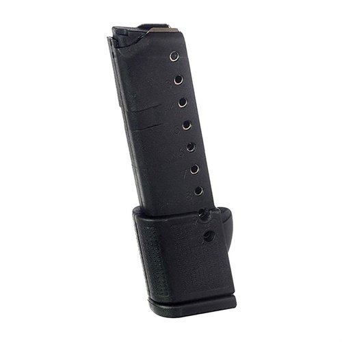 Vynikající 10-ranný zásobník pro Glock 42, vyrobený z polymeru DuPont™ Zytel®, s ocelovým vnitřním vložkou a pružinou z chrom-silikonového drátu.