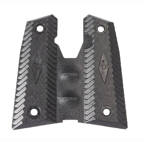 PACHMAYR 1911 DIAMOND PRO GRIP offers superior comfort, control, and a sleek design with low profile finger grooves, fitting all standard full size 1911 frames.