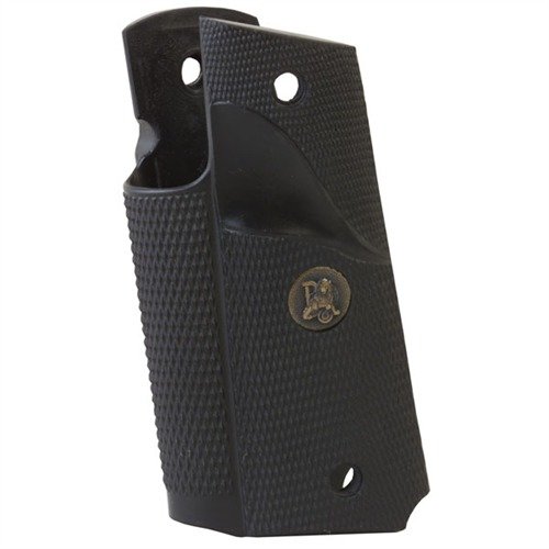 PACHMAYR's GM-45C Combat Grips enhance handling and speed for 1911 Auto shooters, featuring flat sides for quick reloads in action shooting events.