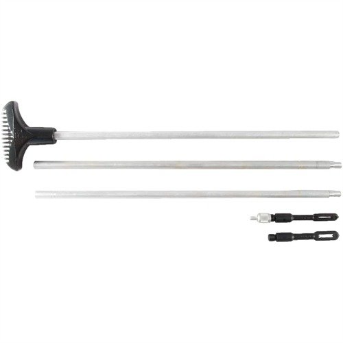 HOPPES 33" aluminum shotgun cleaning rod features a durable 3-piece design with slotted tips for .410 to 12 gauge, ensuring effective maintenance for your firearm.