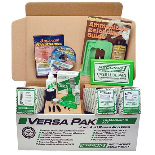 Upgrade your reloading with the VERSA PAK PRO: featuring the precision Model 2400 Case Trimming Lathe and Match Grade 3BR Powder Measure for unmatched accuracy.