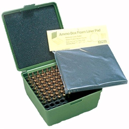 MTM CASE-GARD AMMO BOX FOAM LINER keeps your reloaded ammo organized and protected, preventing rattling and damage to bullet points with customizable sizing.