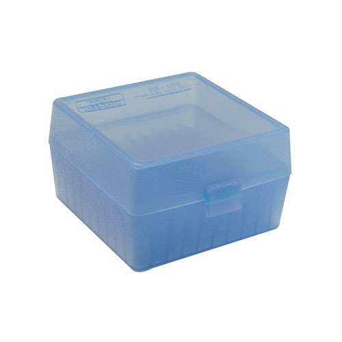 FLIP TOP RIFLE AMMO BOXES are made from indestructible polypropylene, feature a 25-year hinge guarantee, Snap-Lock latch, and textured finish for easy grip.