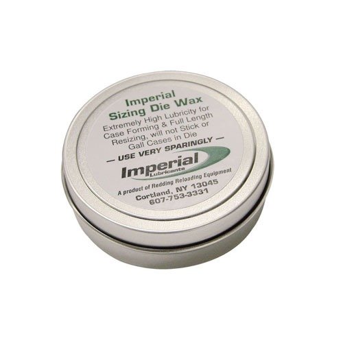 Imperial Sizing Die Wax offers exceptional lubricity for easy full-length sizing and forming tough wildcats, with simple cleanup using a paper towel.