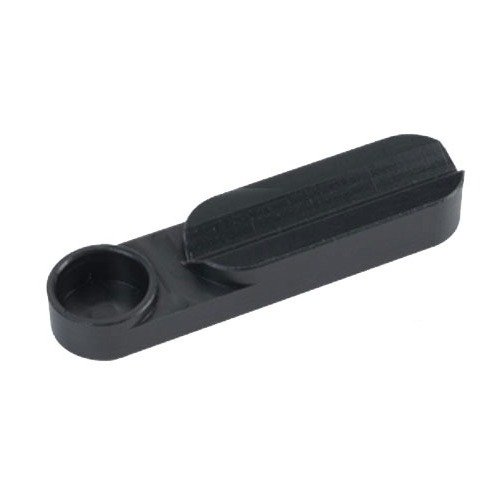 Sinclair Bench Block securely holds Remington bolts and firing pins for easy pin removal, crafted from non-damaging black Delrin with a pin retention well.