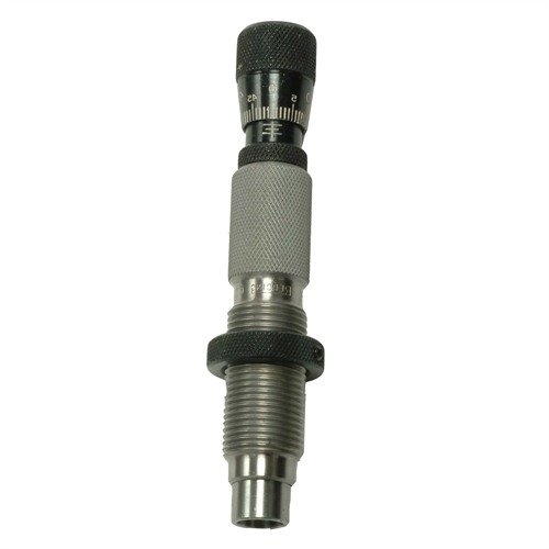 Redding Competition Handgun Seater Die ensures precise bullet seating with a spring-loaded stem and micrometer adjustment for easy depth control, compatible with most presses.