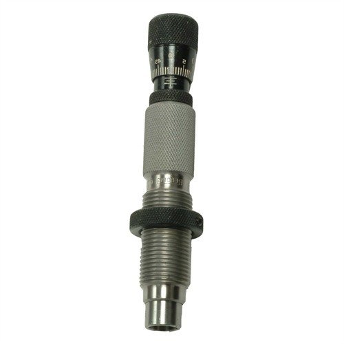 Redding's Competition Seater Die 45 ACP ensures precise bullet alignment and depth adjustment with a micrometer, compatible with most progressive presses.