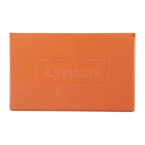 Lyman's Case Lube Kit simplifies case lubrication with a large pad, 2 fl. oz. lube, and ergonomic handle for easy use with .22 to .45 caliber brushes.