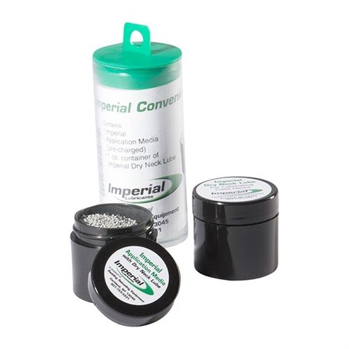 Redding's Imperial Convenience Pak offers a hassle-free way to keep your reloading process efficient with Imperial Application Media and replenishing Dry Neck Lube.