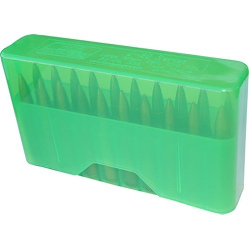 MTM CASE-GARD 20 round ammo boxes are made from indestructible polypropylene, ensuring durability and easy portability for your special loads during hunting.