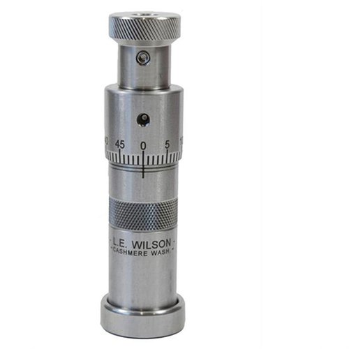 L.E. Wilson Micrometer Top Bullet Seater Die offers precise bullet-seating with durable stainless steel, 0.001" increments, and easy adjustments for ultimate control.