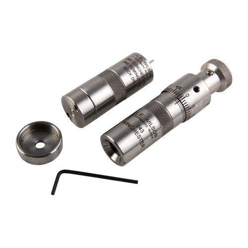 L.E. Wilson's Bushing Neck Die Kit offers precise neck sizing with interchangeable bushings and a micrometer seater die for perfect bullet alignment.