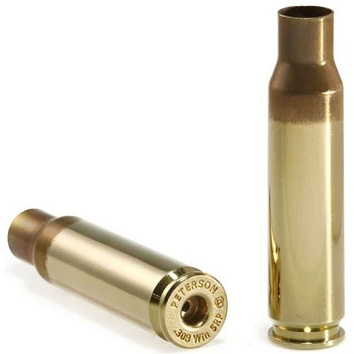 .308 Winchester Brass by Peterson offers precision-engineered casings, available in large or small primer pockets, ensuring reliable ignition and performance.