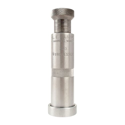 L.E. Wilson's 6.5mm PRC Chamber Type Bullet Seater ensures precise bullet and case alignment for unmatched accuracy, favored by benchrest shooters.