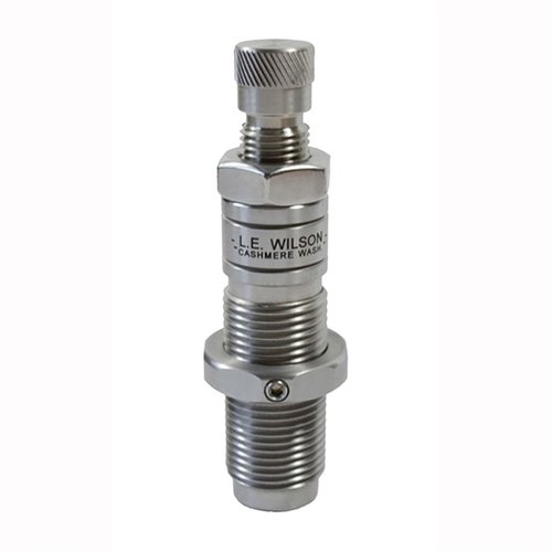 L.E. Wilson Bushing Full Length Die offers precise neck sizing, adjustable decapping, and durable heat-treated steel construction for superior accuracy.