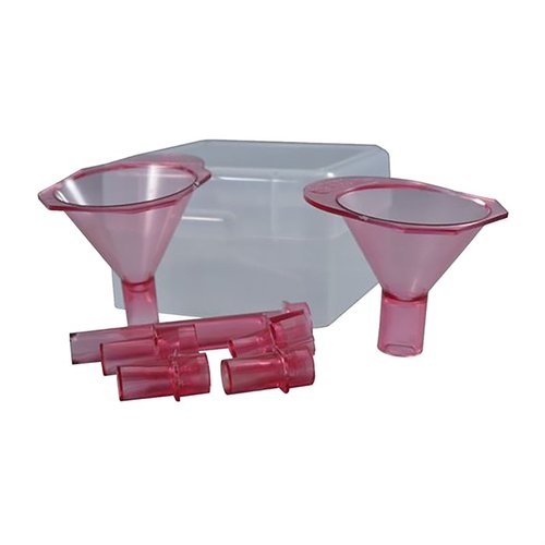 MEC RELOADING Funnel Kit offers precision pouring of powder from scale pans into brass, featuring two funnels and five sized tubes for versatile reloading.
