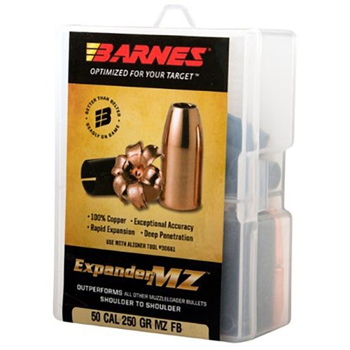 BARNES Expander MZ Bullets offer 100% copper construction, exceptional accuracy, double-diameter expansion, and full weight retention for powerful, reliable performance.