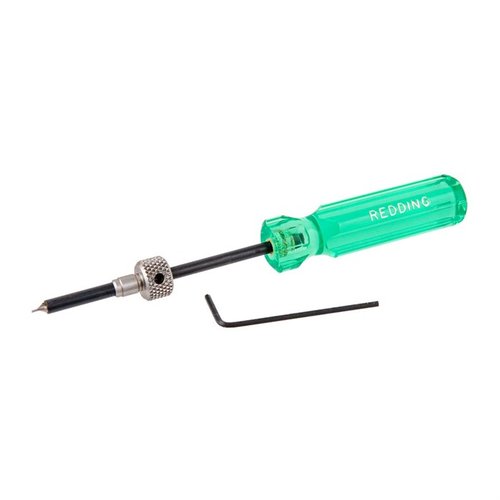 Redding's SMALL FLASH HOLE DEBURRING TOOL ensures precise ignition by removing burrs from .17 & .20 caliber cases with .060" flash holes, while allowing depth control.