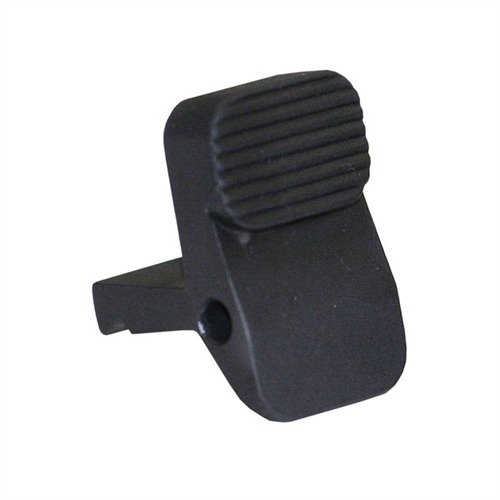 M14/M1A Extended Bolt Stop enhances bolt release with a serrated pad for quick battery return, offering durability and reliability over factory parts.