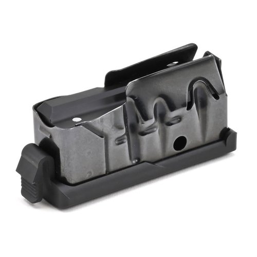 Savage Arms AXIS magazine offers a reliable 4-round capacity for various calibers, featuring a durable steel body and polymer floorplate for enhanced performance.