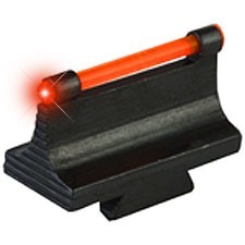 RIFLE DOVETAIL FRONT SIGHT features a durable aluminum body and a bright fiber optic insert for enhanced visibility, perfect for fast target acquisition.