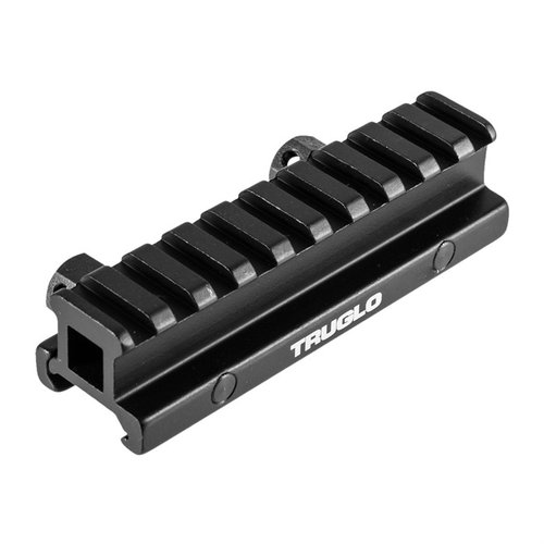 TruGlo ¾” Picatinny riser mount easily installs on your Flattop AR-15, raising optics ¾” for improved shooting posture, crafted from durable CNC-machined aluminum.