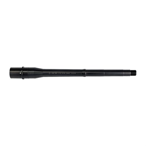 .308 Tactical Government Profile Barrel, 12.5", made from 4150 Chrome Moly Vanadium steel with QPQ finish, perfect for SBR, Machine Gun, or Pistol configurations.