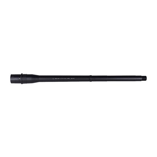 .308 Tactical Government Profile Barrel, 12.5" long, made from 4150 Chrome Moly Vanadium steel, QPQ finish, .750" gas block, 1:10 twist rate, and threaded muzzle.
