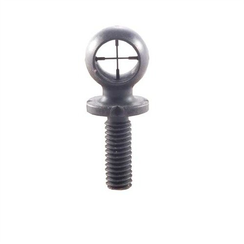 CNC machined AR-15 sight with integral crosshairs for quick alignment, large aperture for wide view, and hooded design for enhanced protection and low light visibility.