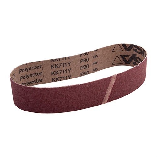 VSM's 80 grit sanding belts fit Raytech drums, offering long-lasting performance with resin-bonded aluminum oxide for superior finishing. Sold singly.
