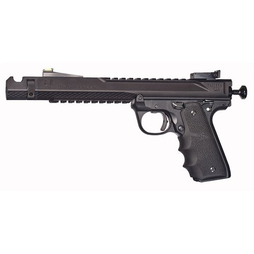 Discover the Volquartsen Mk IV Frame Black Mamba: featuring a push-button takedown, stainless-steel barrel, 10-round capacity, and an Accurizing Kit for enhanced accuracy.