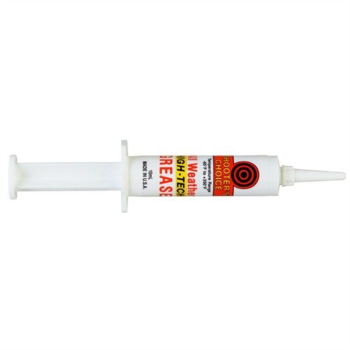 ALL-WEATHER® HIGH-TECH GREASE provides extreme-pressure lubrication from -65° F. to +350° F., perfect for high-friction areas on your firearm.