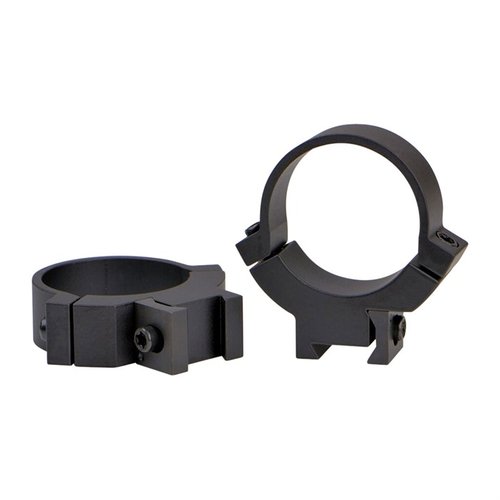 Robust 30mm dovetail rings with a smooth profile, designed for versatile fit on 3/8" and 11mm dovetails, ensuring secure attachment with a T-15 Torx fastener.