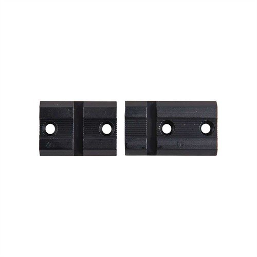 Lightweight aluminum TOP MOUNT BASES fit various rifles, shotguns, and handguns; available in polished blue, matte, or silver finishes for optimal performance.